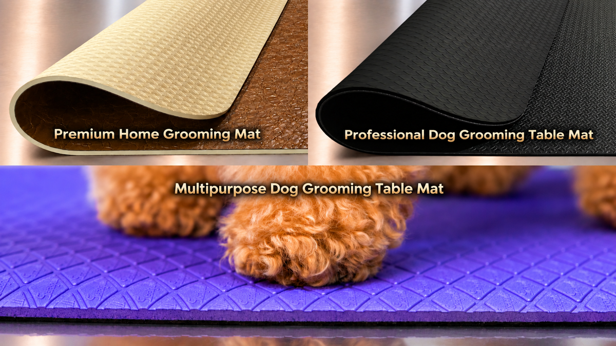 EVA vs PVC vs PU: How to Choose the Right Dog Grooming Table Mat