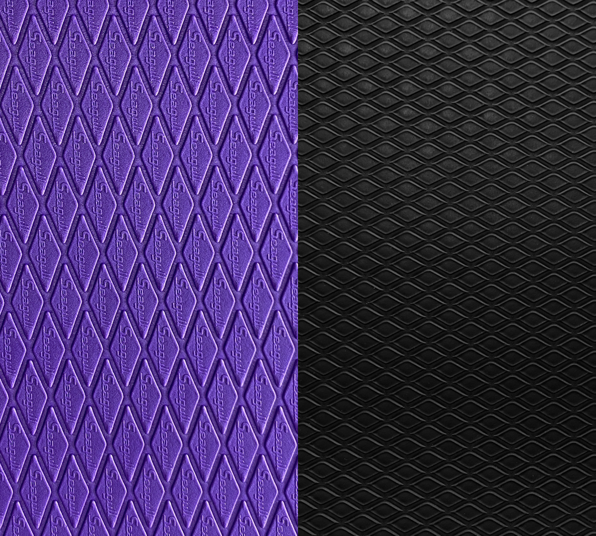 Seagull dog grooming table mat showing textured EVA surface and black non-slip foam rubber backing