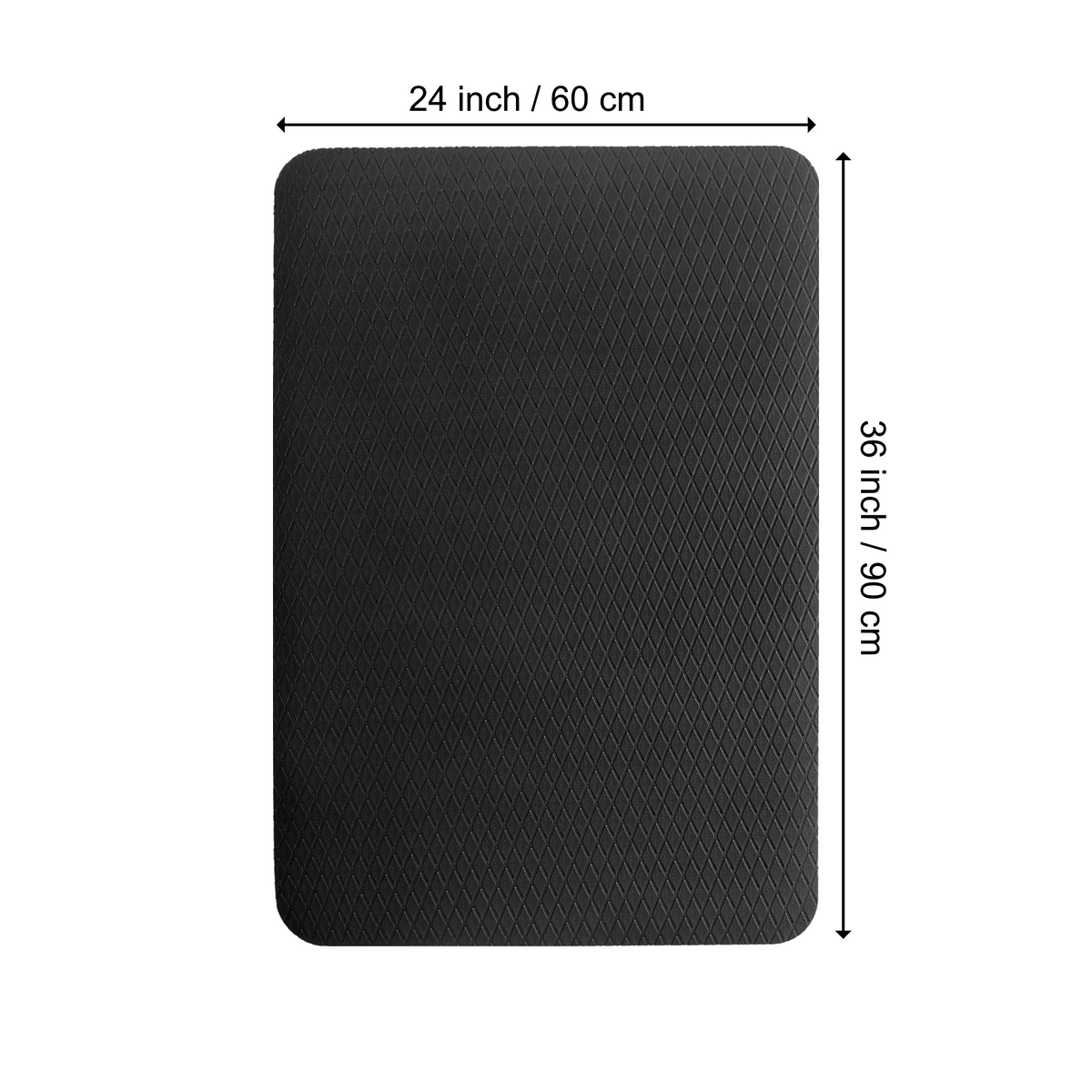 24 × 36 inch anthracite grooming mat shown from above with textured surface