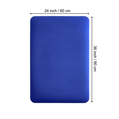 24 × 36 inch dark blue grooming mat shown from above with textured surface