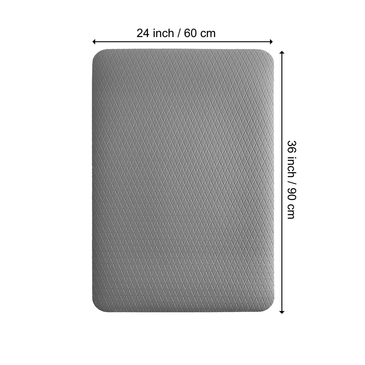 24 × 36 inch light grey grooming mat shown from above with textured surface