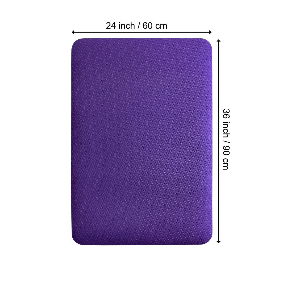 24 × 36 inch purple grooming mat shown from above with textured surface
