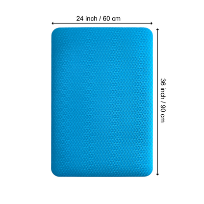 24 × 36 inch light blue grooming mat shown from above with textured surface