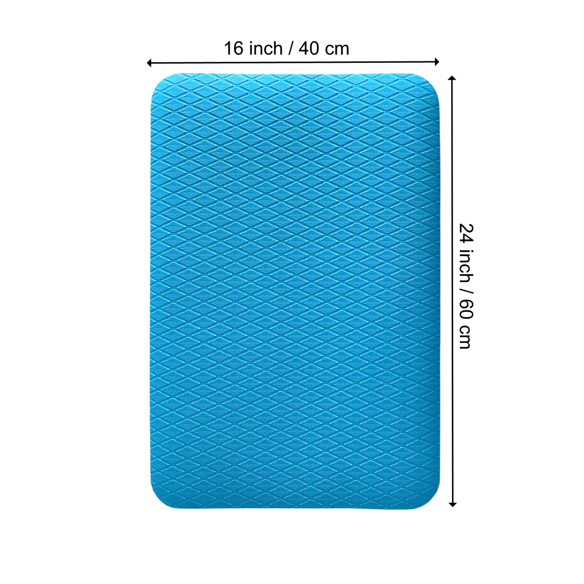 16 × 24 inch light blue grooming mat shown from above with textured surface