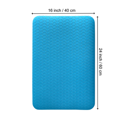 16 × 24 inch light blue grooming mat shown from above with textured surface